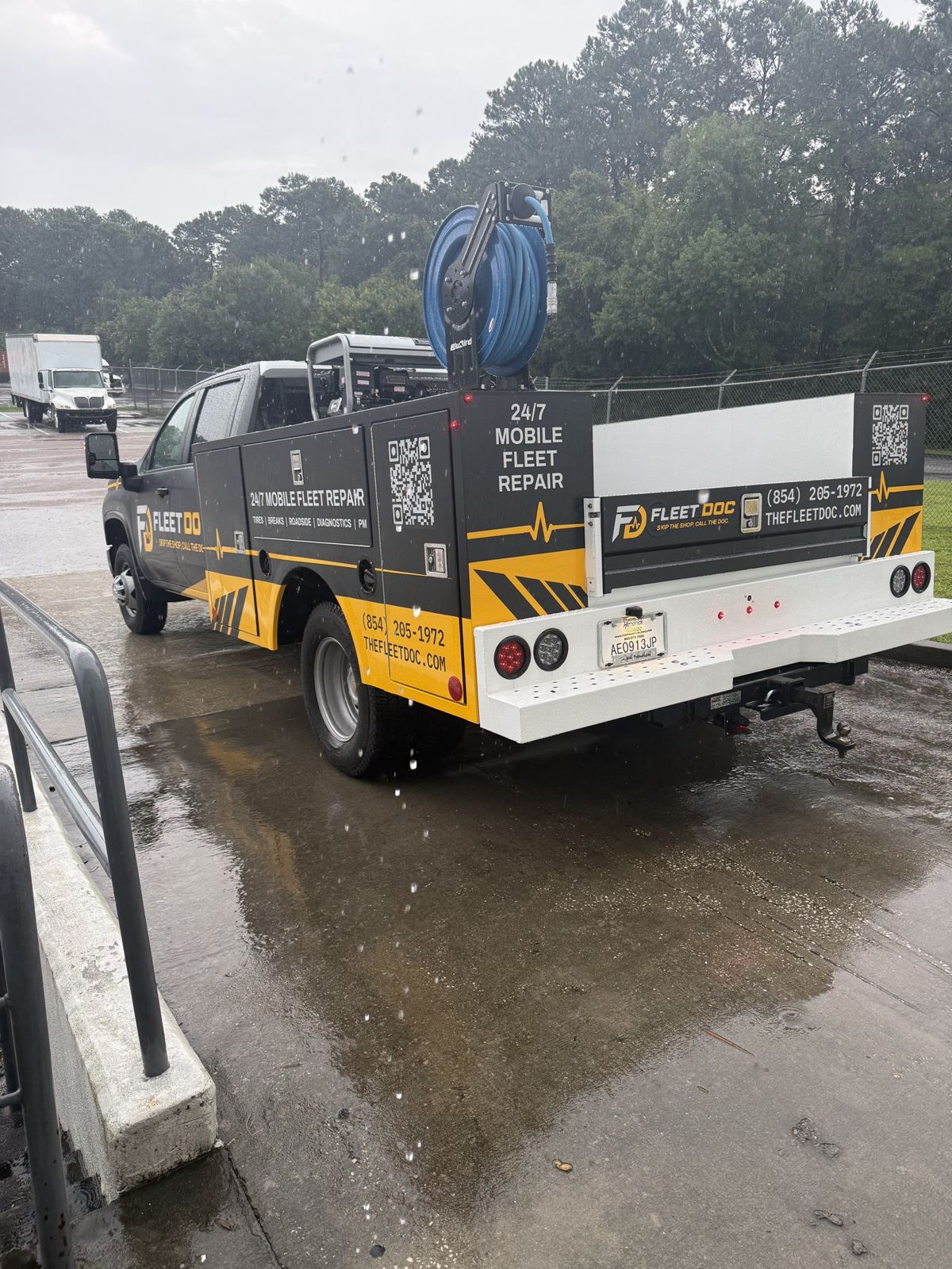 Fleet Doc on-site fleet repair truck at a customer yard in Charleston, SC